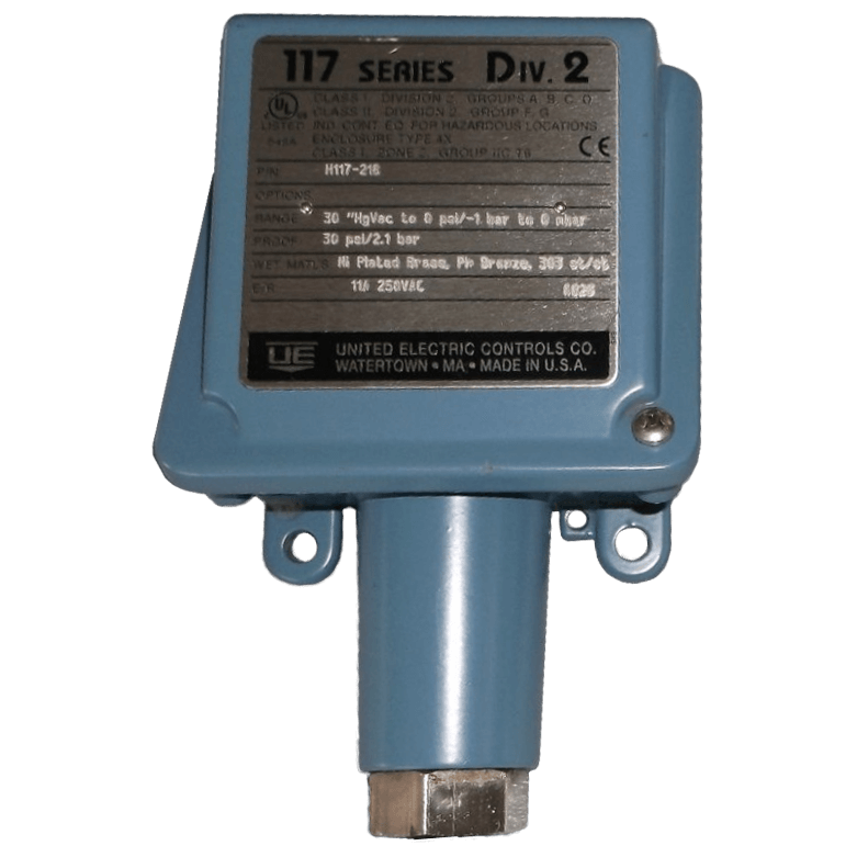 United Electric Pressure Switch, 117 Series Type H117 Model 218